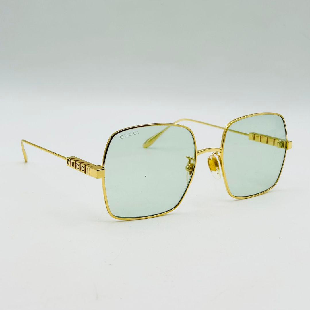 GUCCI ゴールドフレーム グリーンレンズ サングラス