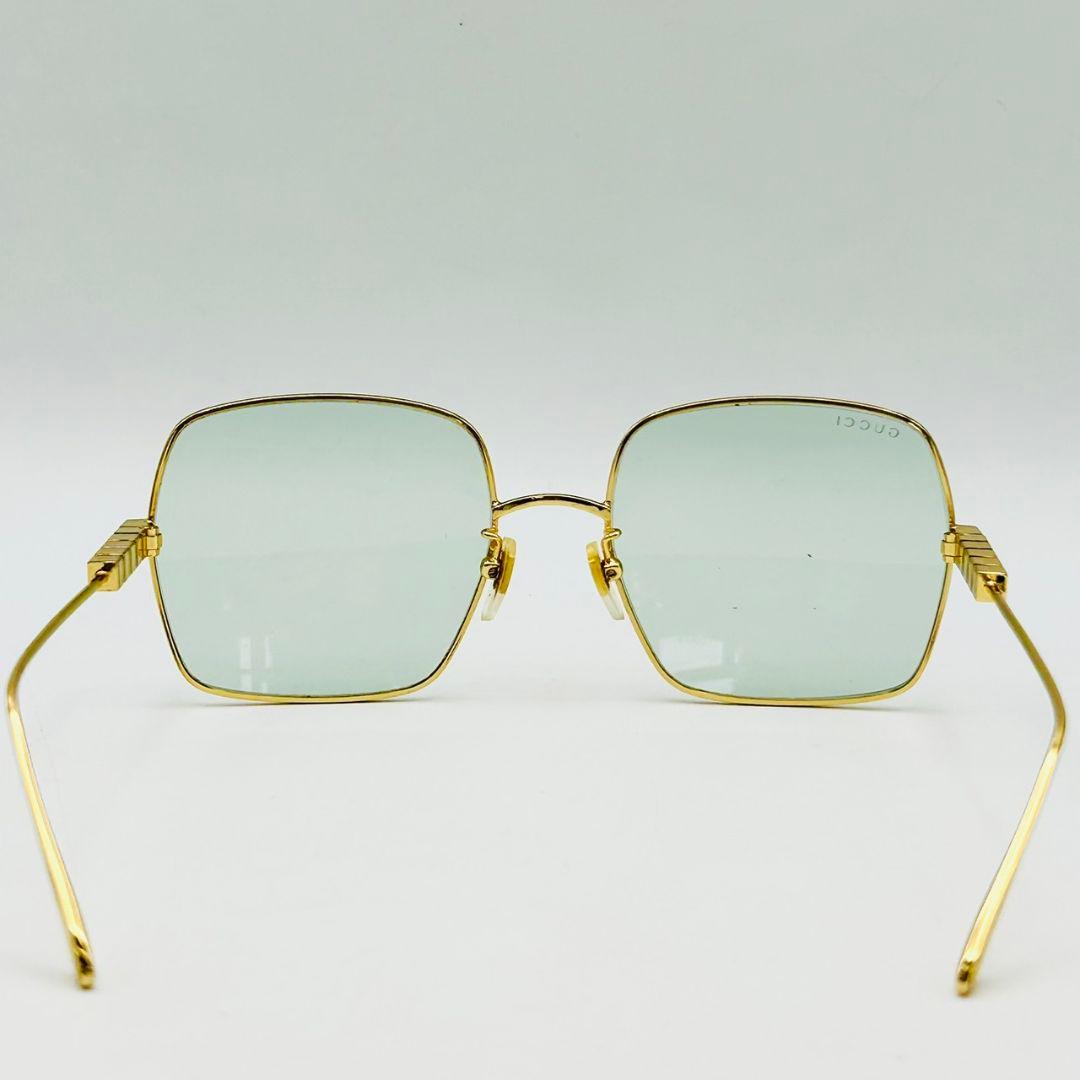 GUCCI ゴールドフレーム グリーンレンズ サングラス