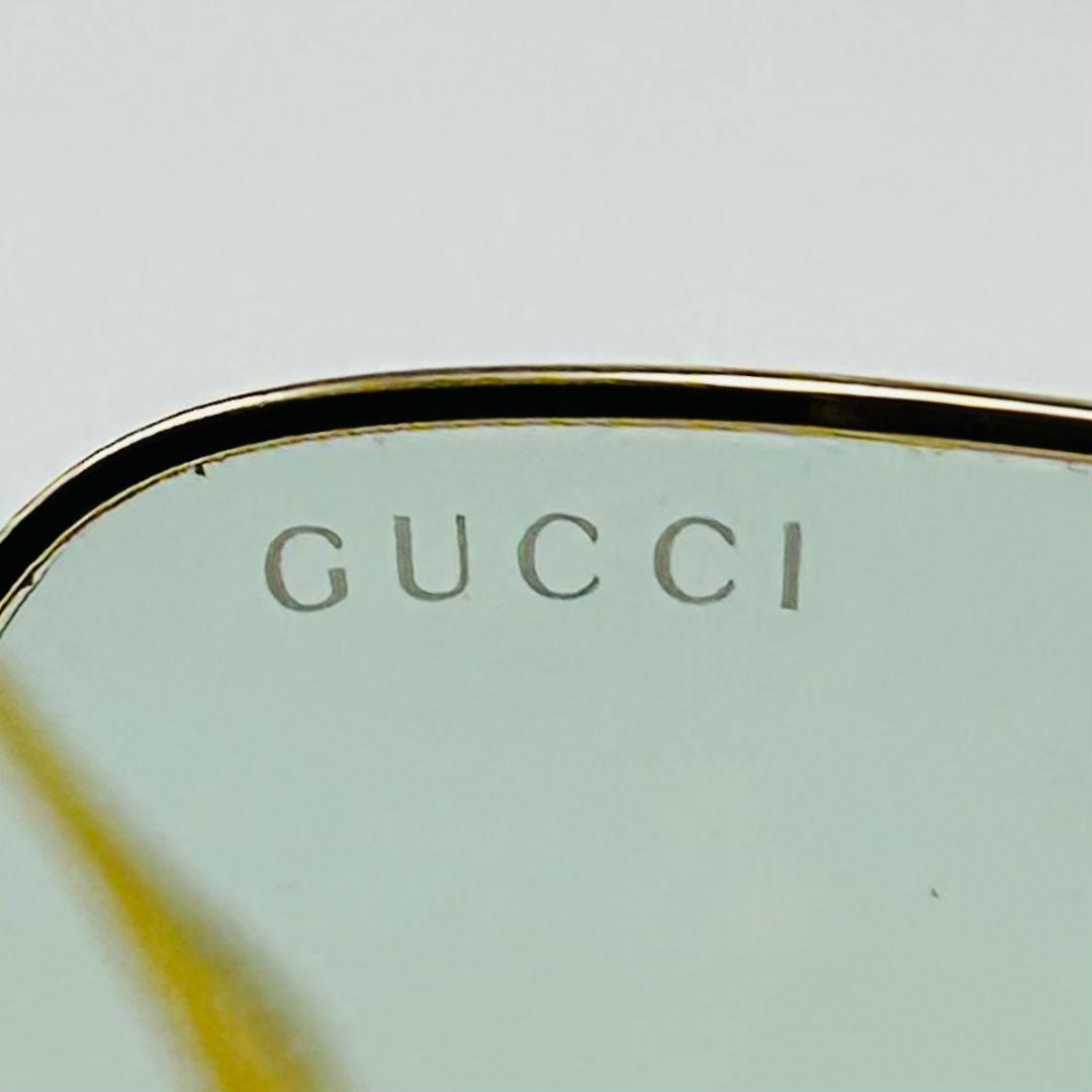 GUCCI ゴールドフレーム グリーンレンズ サングラス