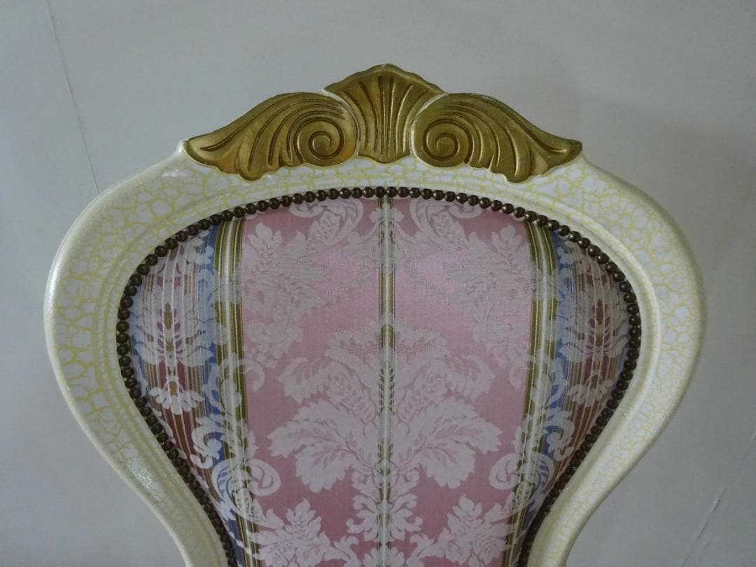 イタリア家具　ロココ調　1Pチェア　パーソナルチェア　白家具　姫家具　美品