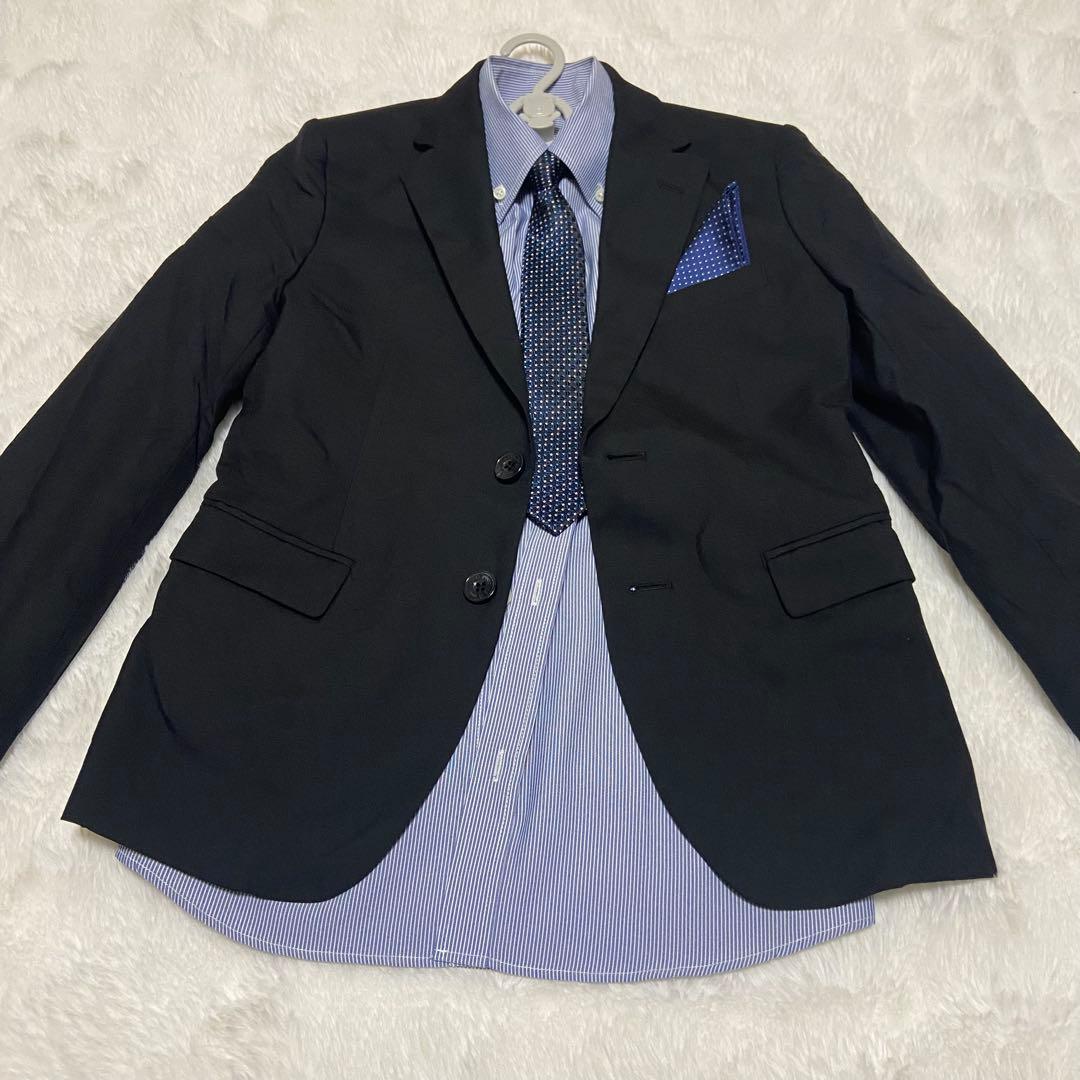 コムサイズム 卒業式 フォーマル スーツ ブラック 150 黒　5点セット