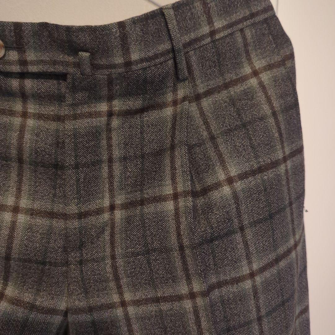 【PT01】チェックウールスラックス 46