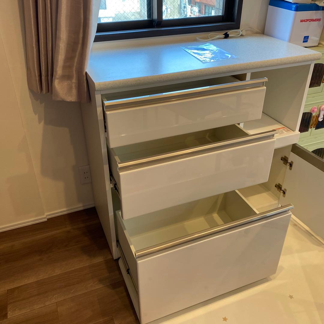 ニトリキッチンカウンターアルミナ2 100CT WH 幅100