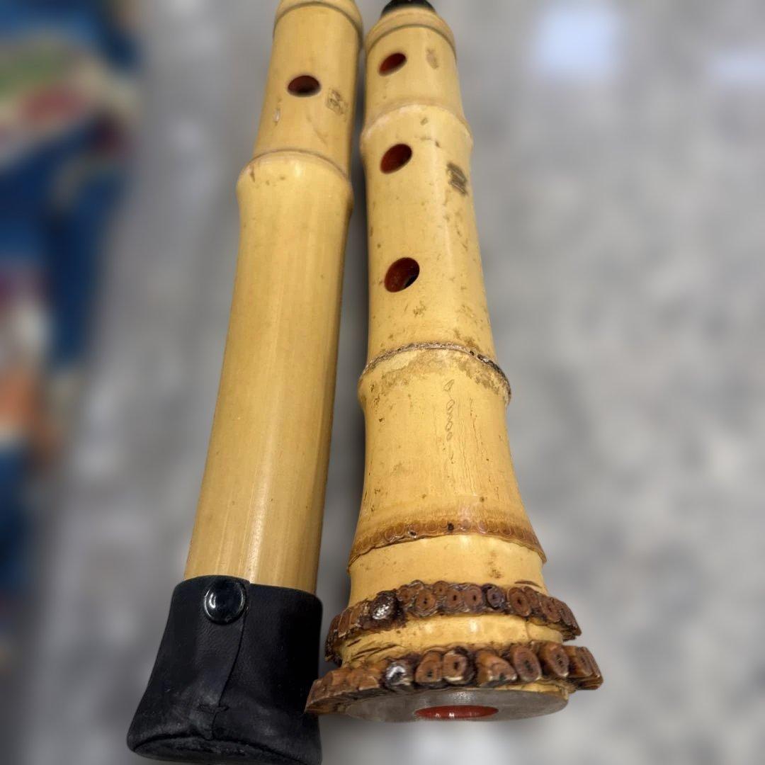 う*き様 ★竹製 尺八 本体 専用ケース付き 和楽器 古流 レトロ 小物 格安