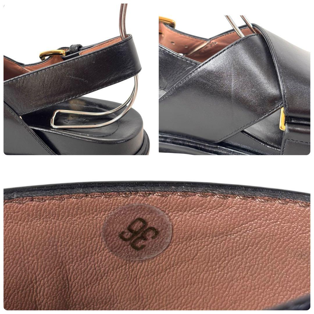 マルニ MARNI 36 23 フスベットサンダル クロスベルト ブラック 黒