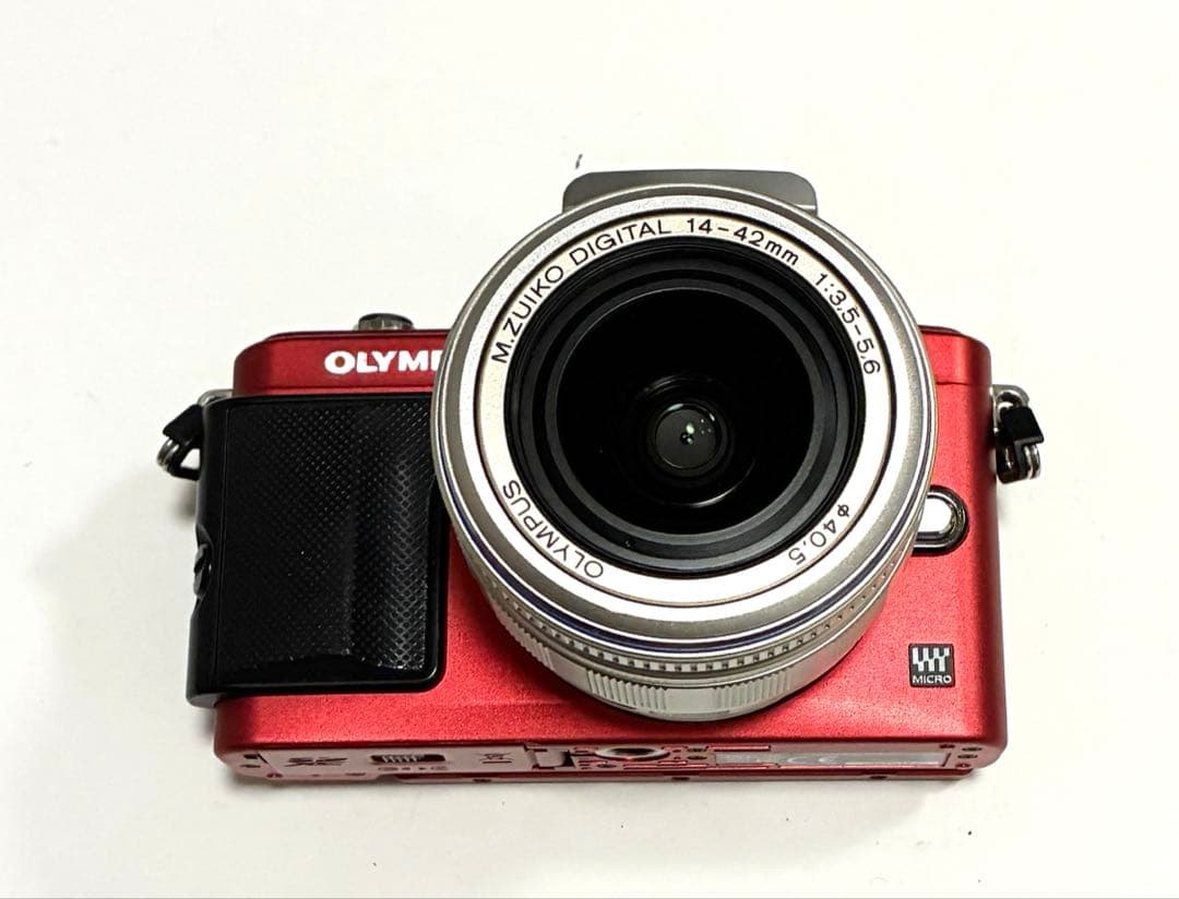 PEN E-PL6 ミラーレス一眼 レッド 標準レンズ・ストロボ付セット