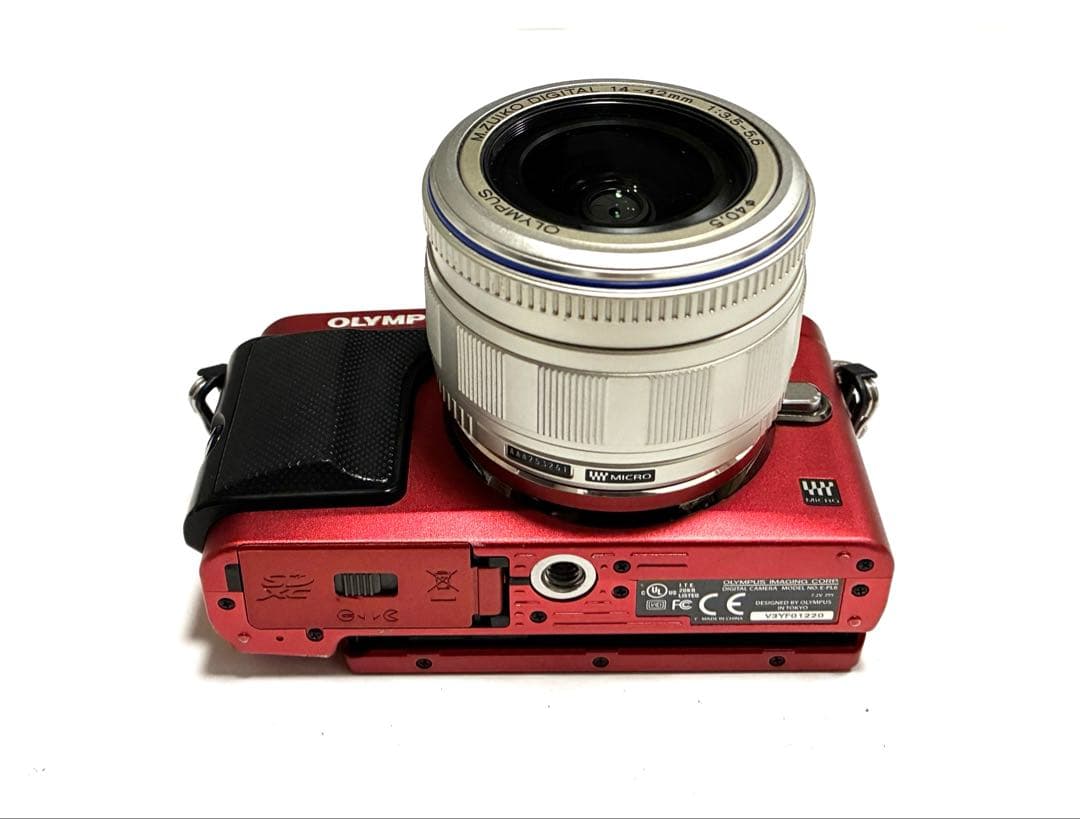 PEN E-PL6 ミラーレス一眼 レッド 標準レンズ・ストロボ付セット