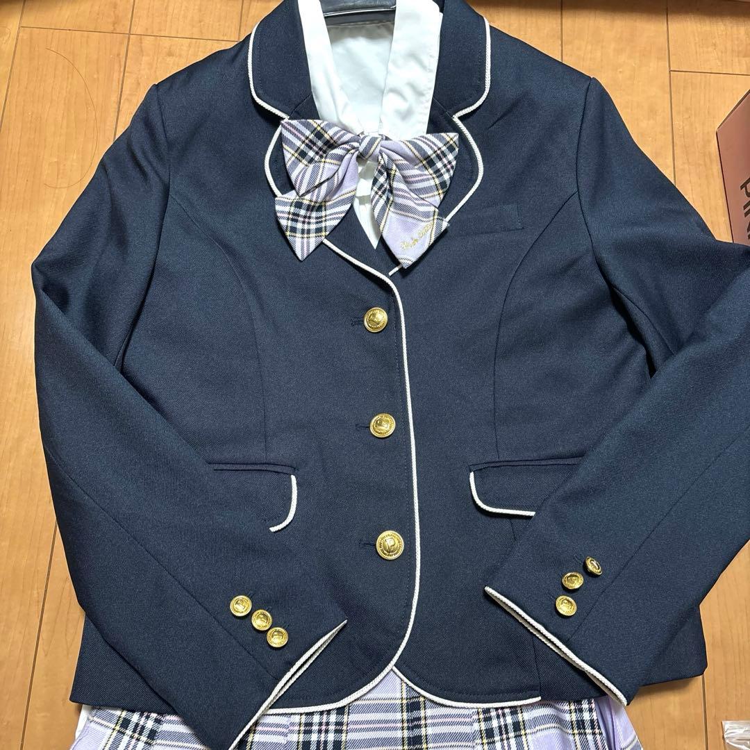 pis様★M165 ピンクラテ　卒服　パープル　ブラウス　ソックス　ローファー付