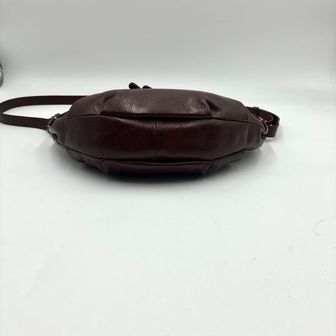 人気 ゲンテン ボディバッグ ショルダーバッグ 三日月 トスカ レザー ブラウン