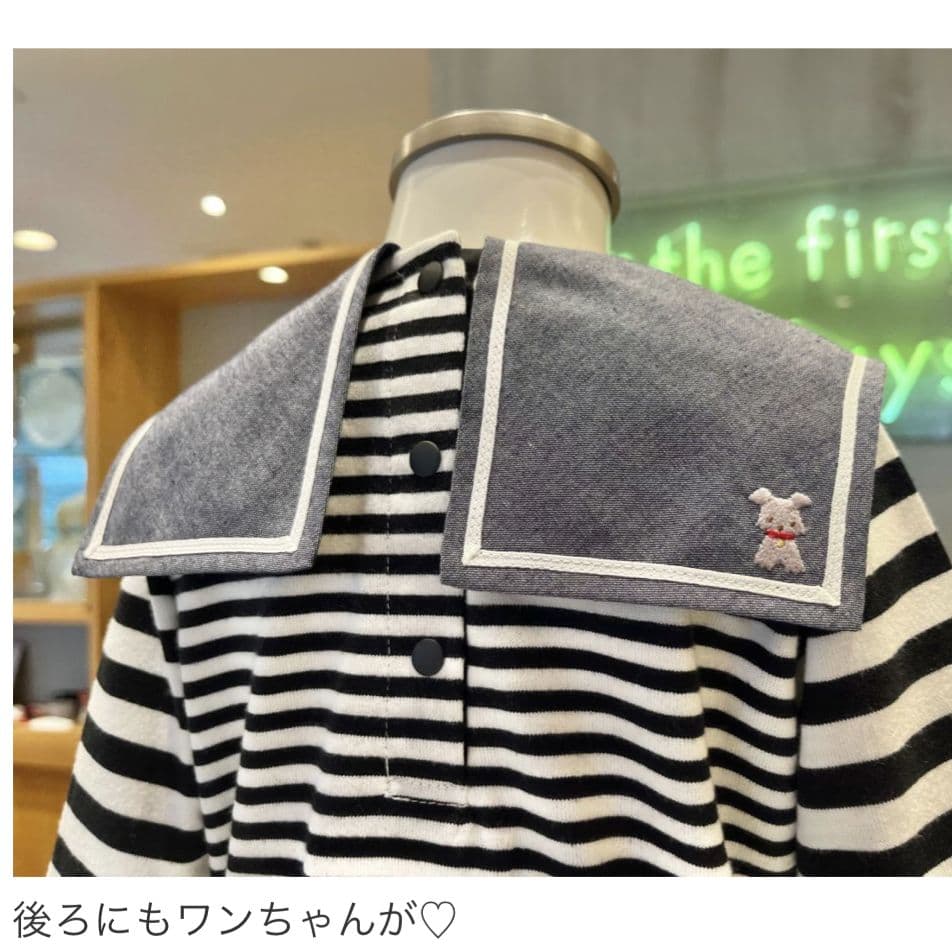 未使用 ファミリア ロンT 90 トップスカットソー テリア セーラー襟