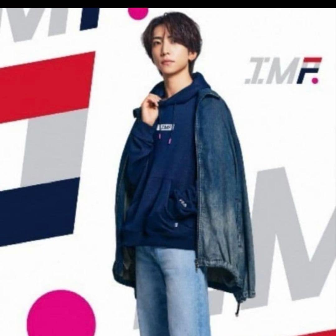 IMP. FILA パーカー ネイビー Mサイズ ロゴ キーホルダー付き