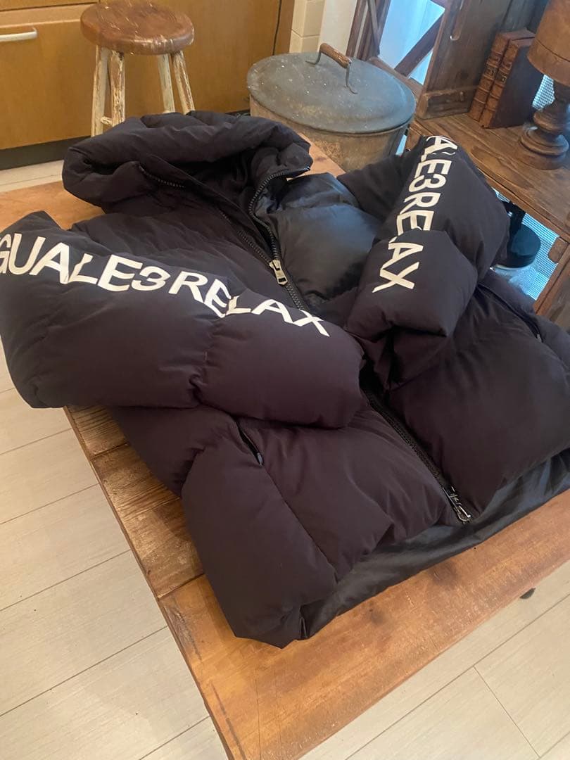 1piu1uguale3 ウノピュウダウンジャケット黒 ブラック希少XL