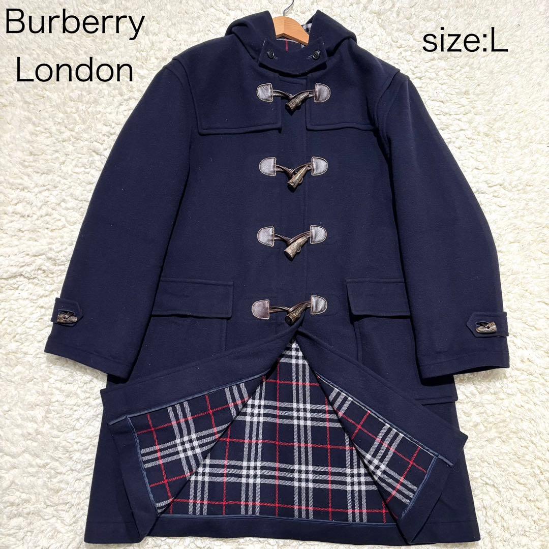 未使用級 BURBERRY バーバリーロンドン ダッフルコート　L カシミヤ混