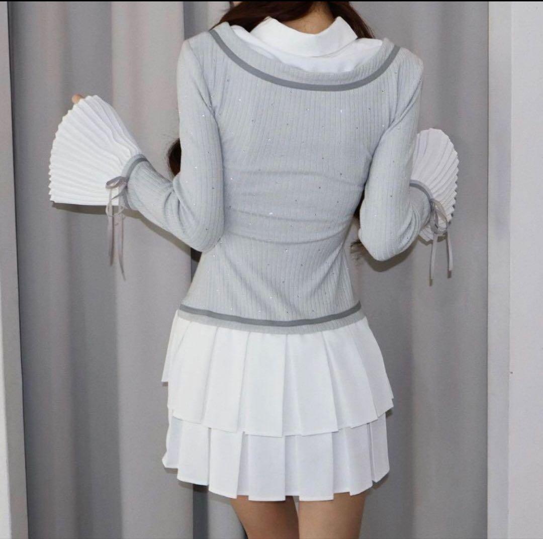 最終値下げ！ Randy ビジュープレッピーワンピース GRY FL