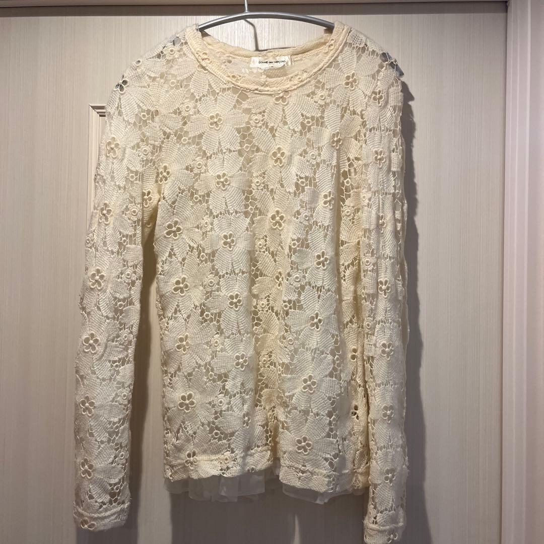 【値下げ！】COMME des GARÇONS レース花柄長袖トップス S