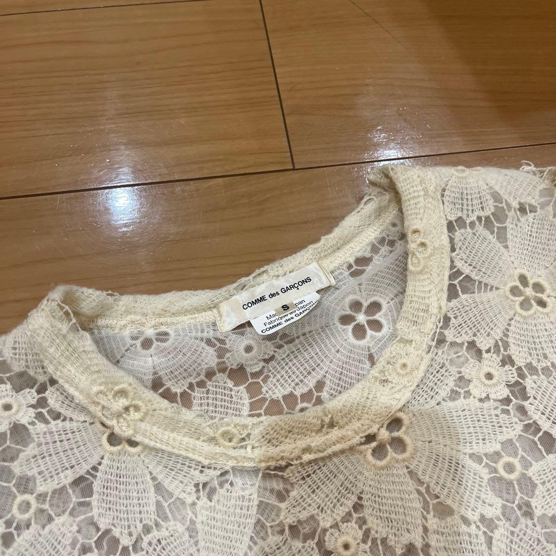 【値下げ！】COMME des GARÇONS レース花柄長袖トップス S