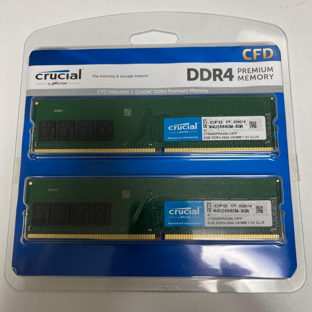 crucial DDR4 8GB×2 メモリセット