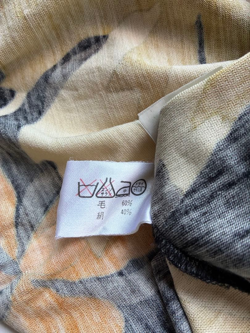 LEONARD 長袖ブラウス 花柄 シルク40% ウール60%