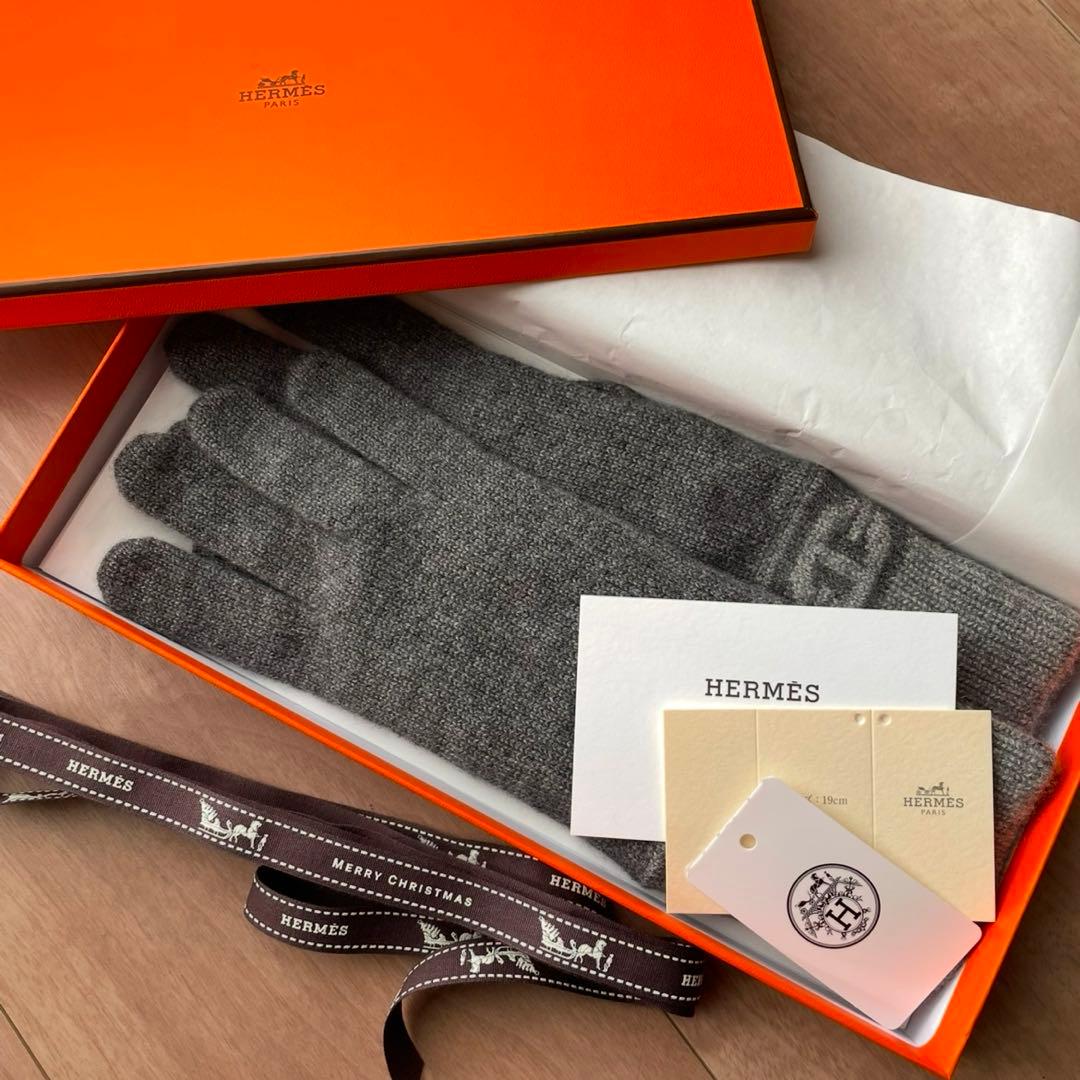 HERMES エルメス　国内百貨店購入　ニット手袋　ヘヴン　新品未使用
