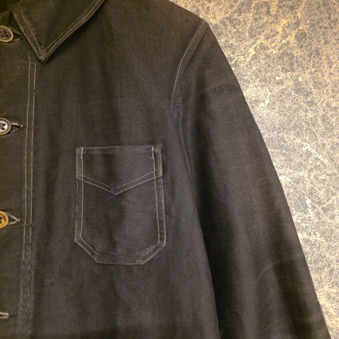 1930s ル・トラヴァイユール　ブラックモールスキンJKT ブラックフェード