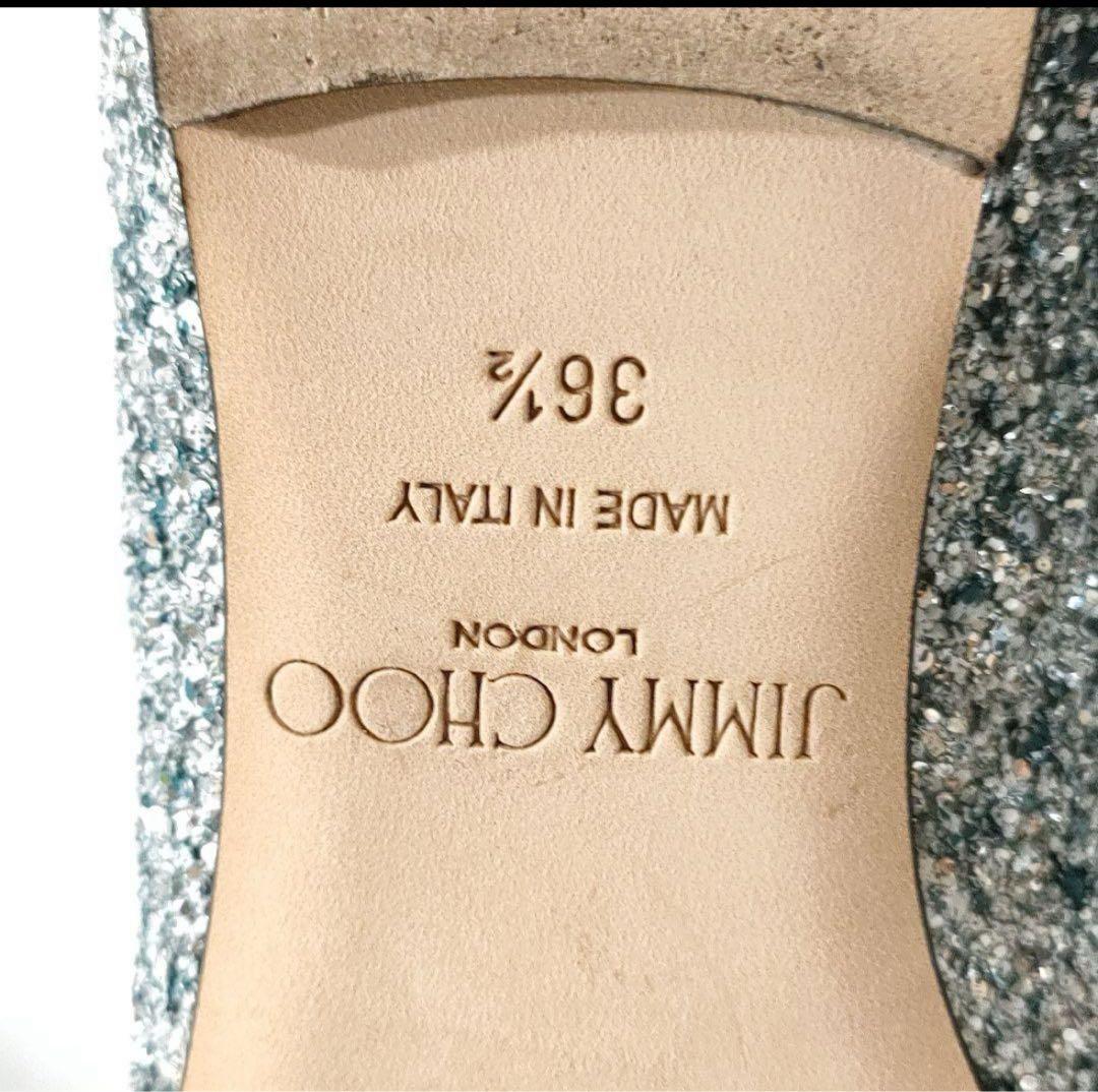 JIMMY CHOO フラットシューズ シルバーグリッター