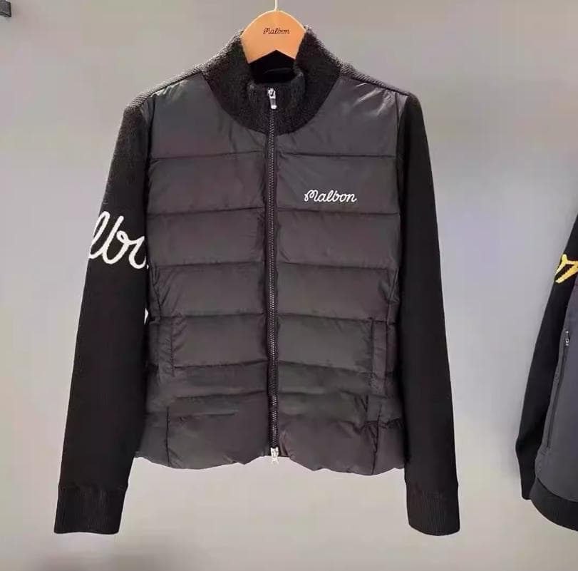 Malbon ゴルフ レディース ダウン ニット ジップアップ 冬モデル