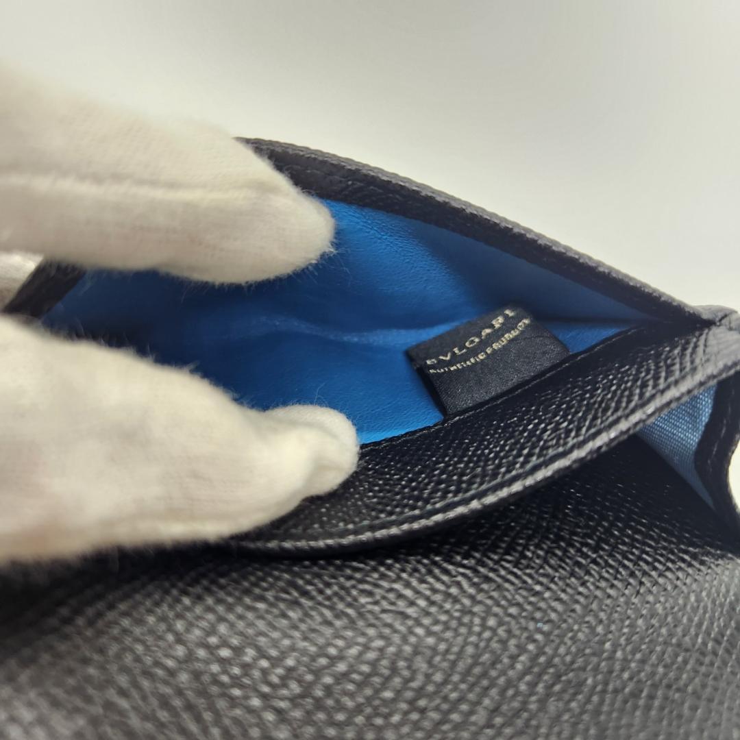 極美品 BVLGARI ブルガリ レザー カードケース 名刺入れ ブラックレザー