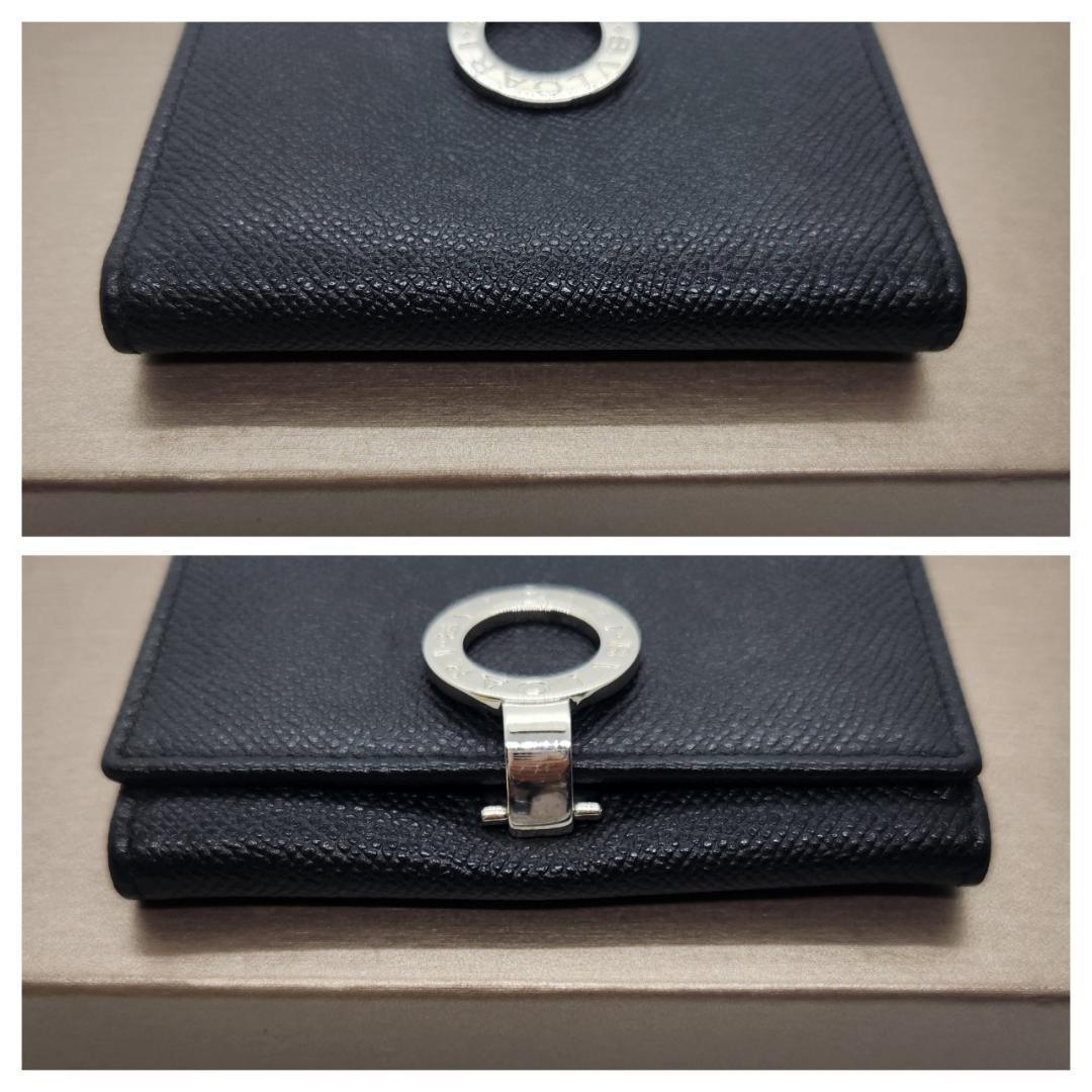 極美品 BVLGARI ブルガリ レザー カードケース 名刺入れ ブラックレザー