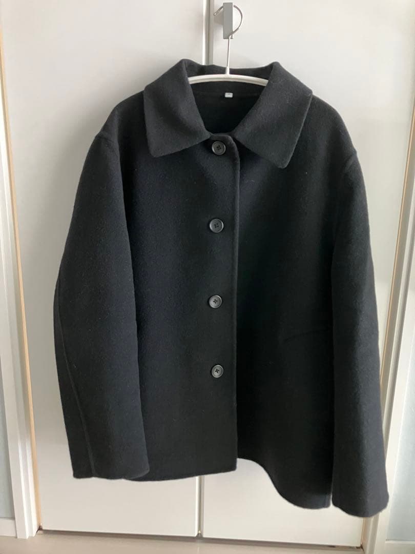 無印　ウール混　ダブルフェイスショートコート