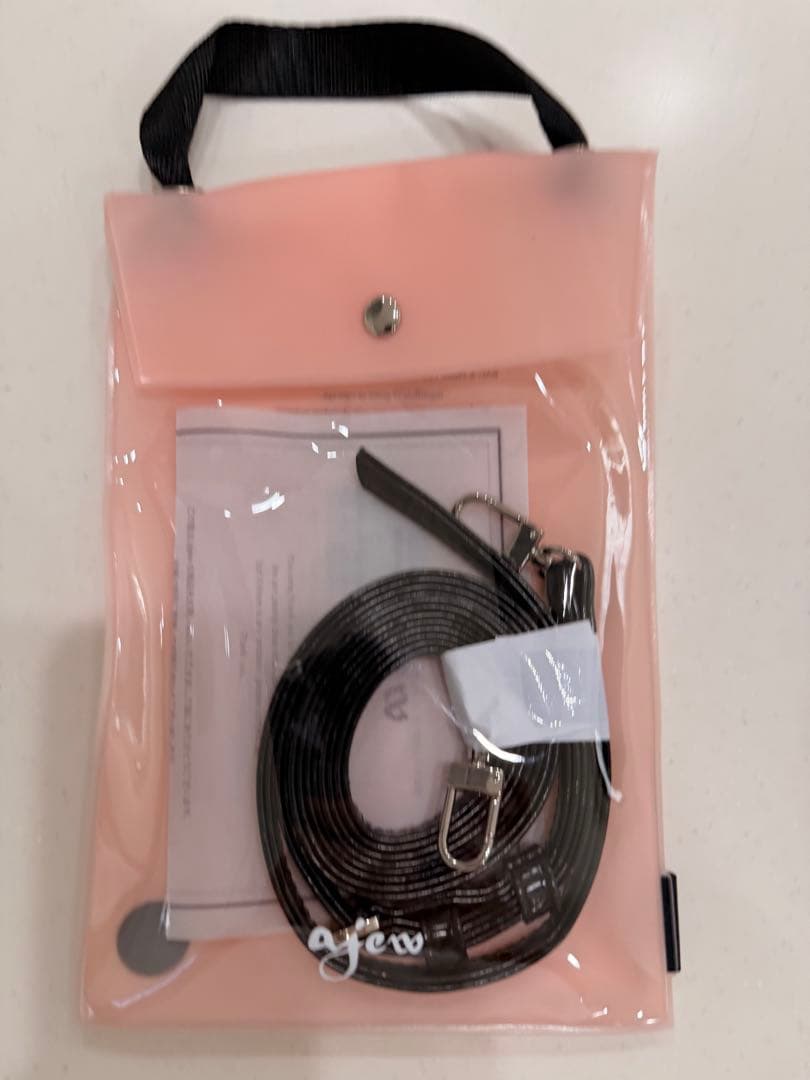 iPhone12.12Pro共通対応 / black 【ひも付きクロコ】