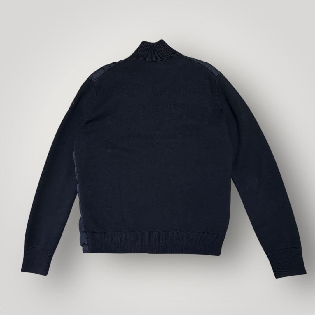 極美品　MONCLER レザーパッチ　ハイブリッド　ニットダウンジャケット　黒