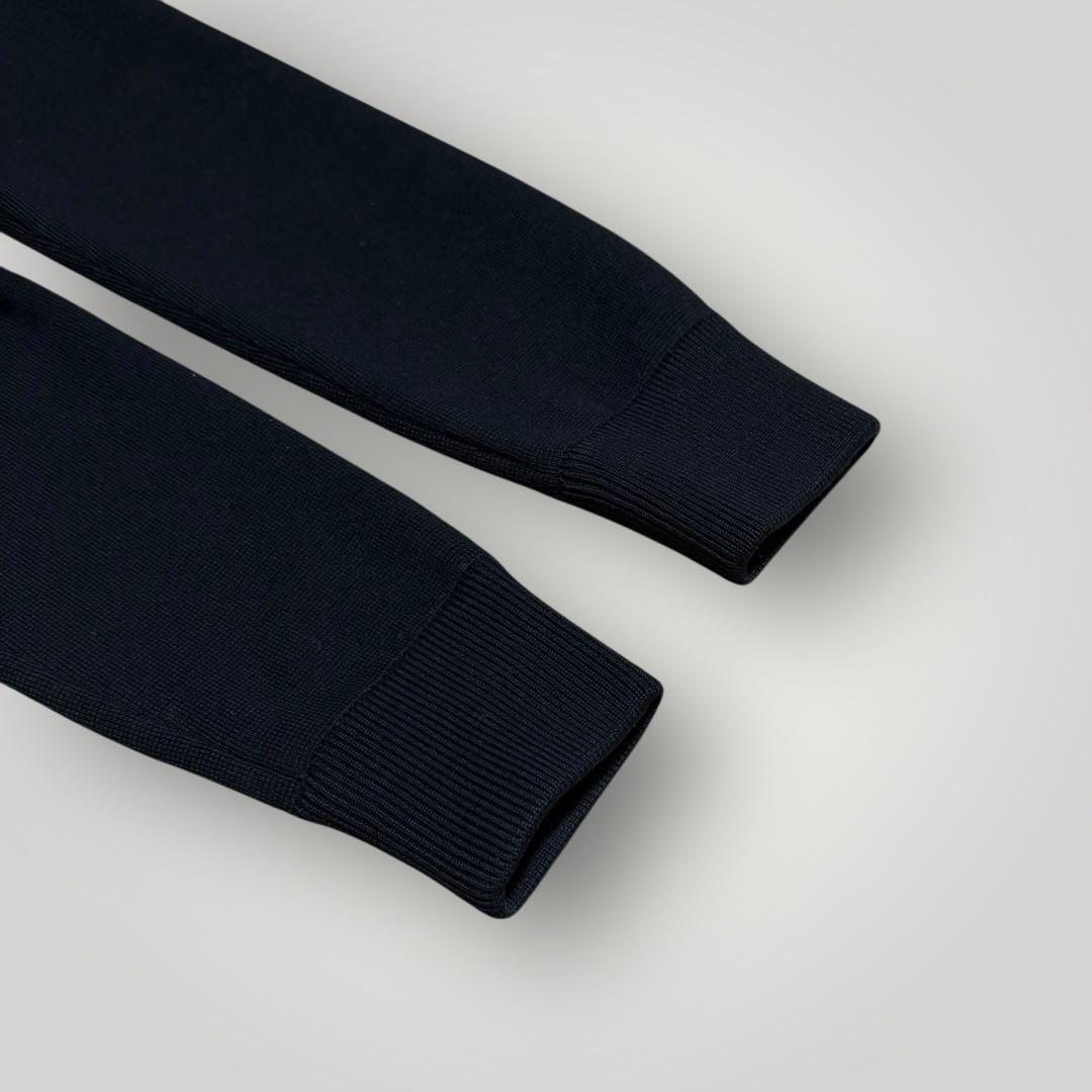 極美品　MONCLER レザーパッチ　ハイブリッド　ニットダウンジャケット　黒