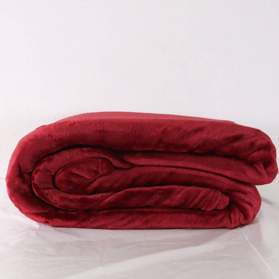 2枚セット 新品 アマゾンベーシック ブランケット 大判 赤 ベルベット調