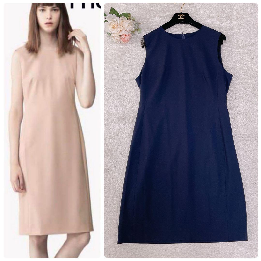 新品同様♡希少6サイズ◆大きいサイズ◆2023✨セオリー ワンピース ネイビー