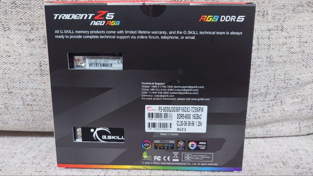 新品G.SKILL TRIDENT DDR5 6000 CL30 16GB×2