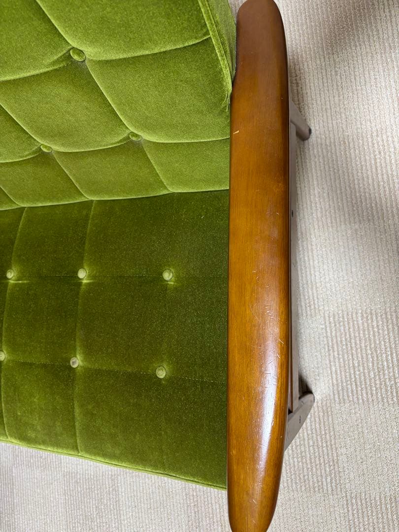 カリモク60 Kチェア モケットグリーン 2シーター