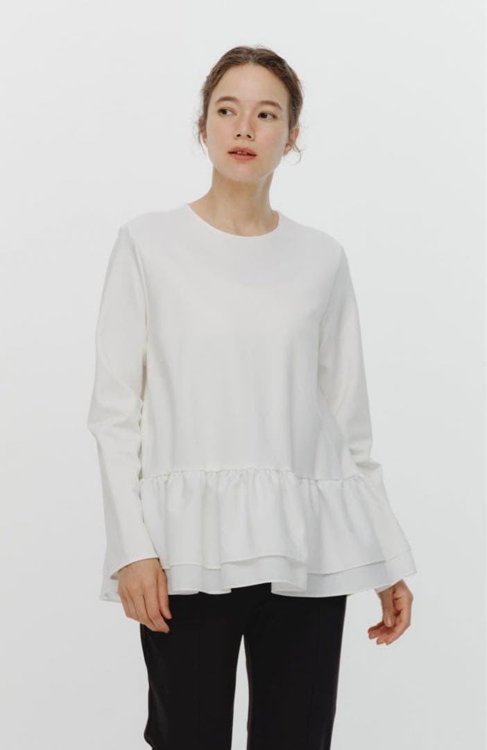 yori 美品　ぬくぬくヘムダブルフレアブラウス　36