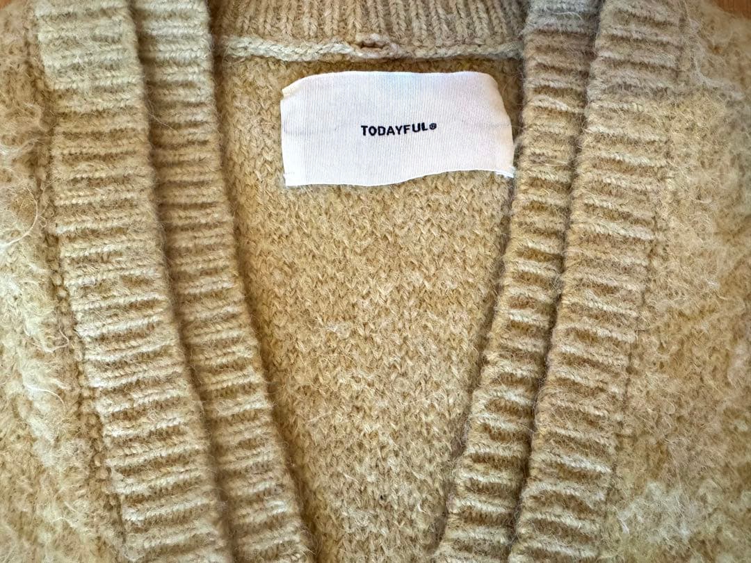 【専用】todayful Brashed Vneck Cardigan クリーム