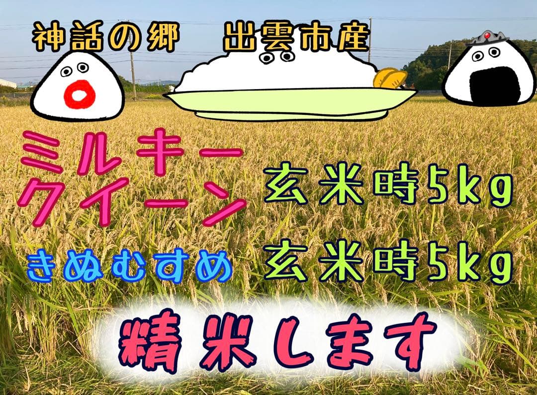 ミルキークイーン【精米】〔玄米時〕約5㎏・きぬむすめ【精米】〔玄米時〕約5㎏
