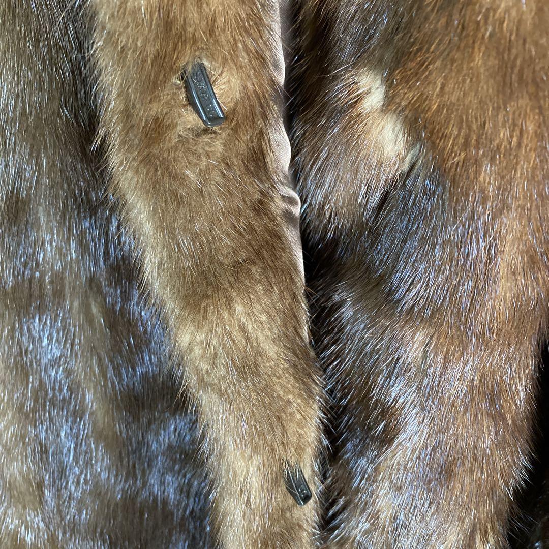 極上リアルファーコート ミンク調 美艶ブラウン 大人エレガント 高級アウター