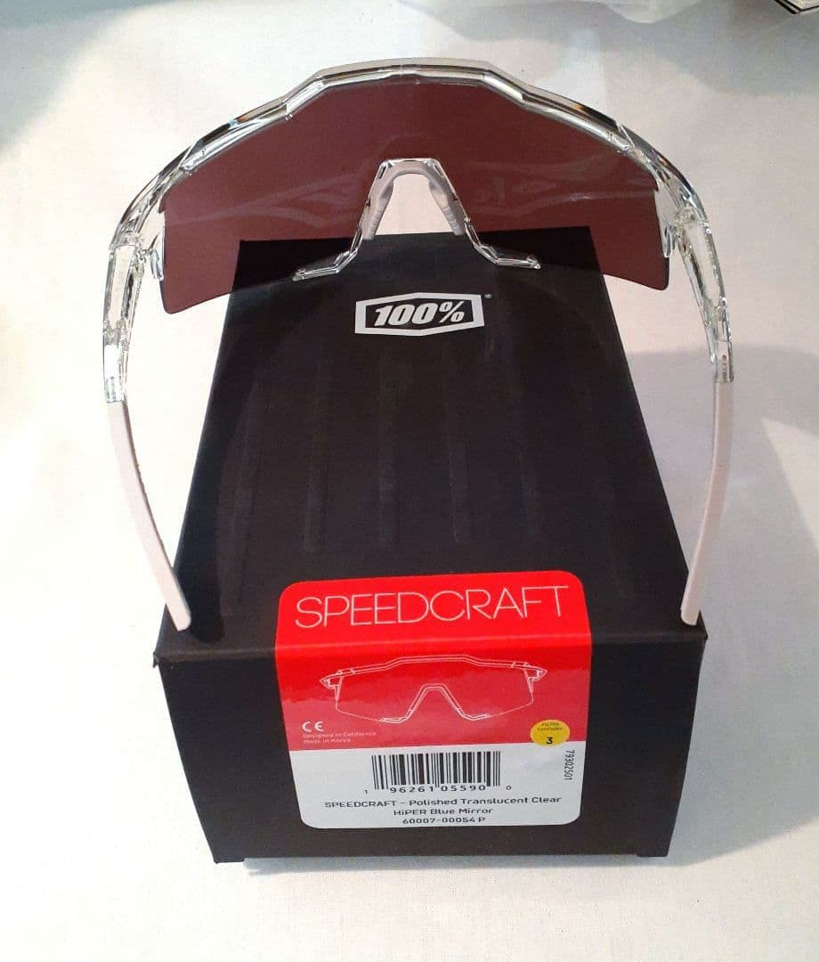 100% SPEEDCRAFT クリア ブルー ワンハンドレッド サングラス