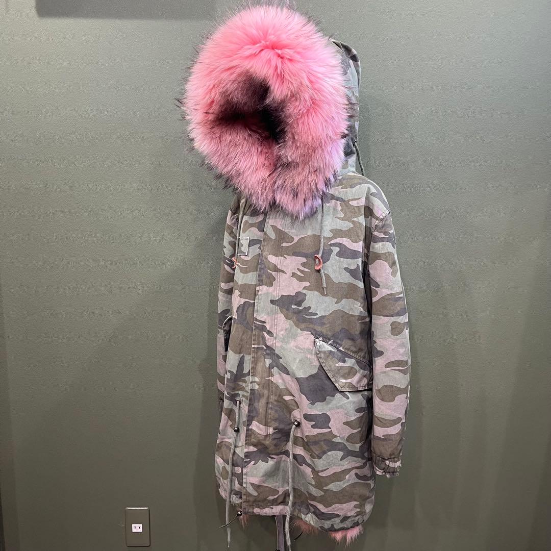 p*i様 Mr&Mrs ITALY ミリタリーコート 迷彩柄 コーラルピンクファ
