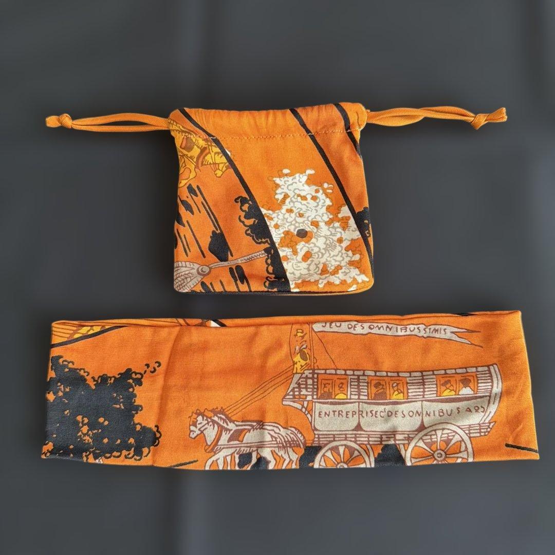 エルメス ヘアバンド ポーチ オレンジ