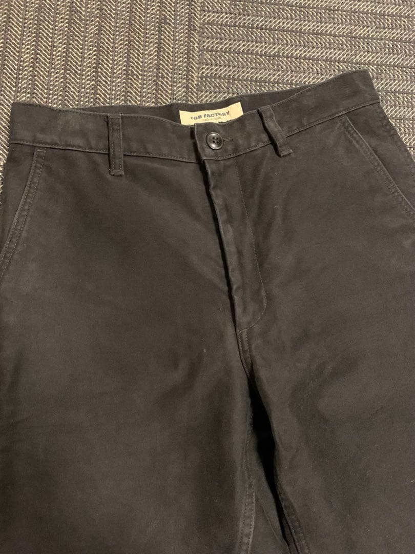FOB FACTORY ブラック モールスキン トラウザーズ S 日本製