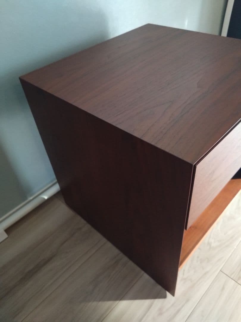 木製サイドテーブル　ウォールナット　 引き出し付き