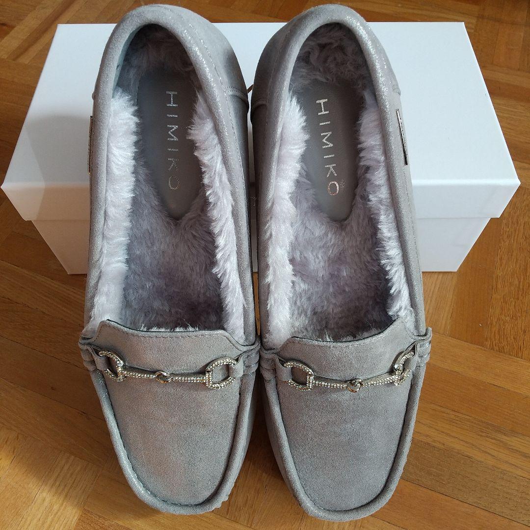 卑弥呼 ビジュービットふわふわモカシン 23.5 グレー