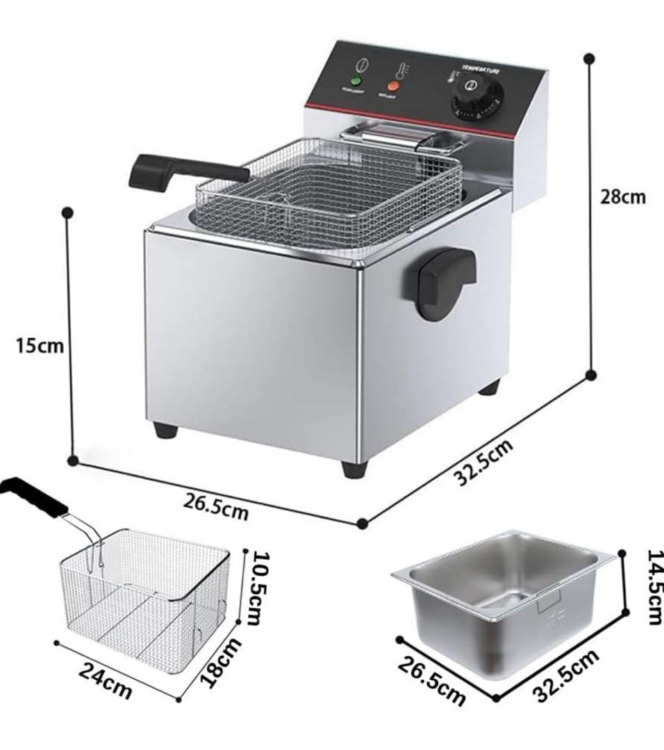 電気フライヤー 8L 卓上フライヤー 揚げ物器 ミニフライヤー 業務用 家庭用