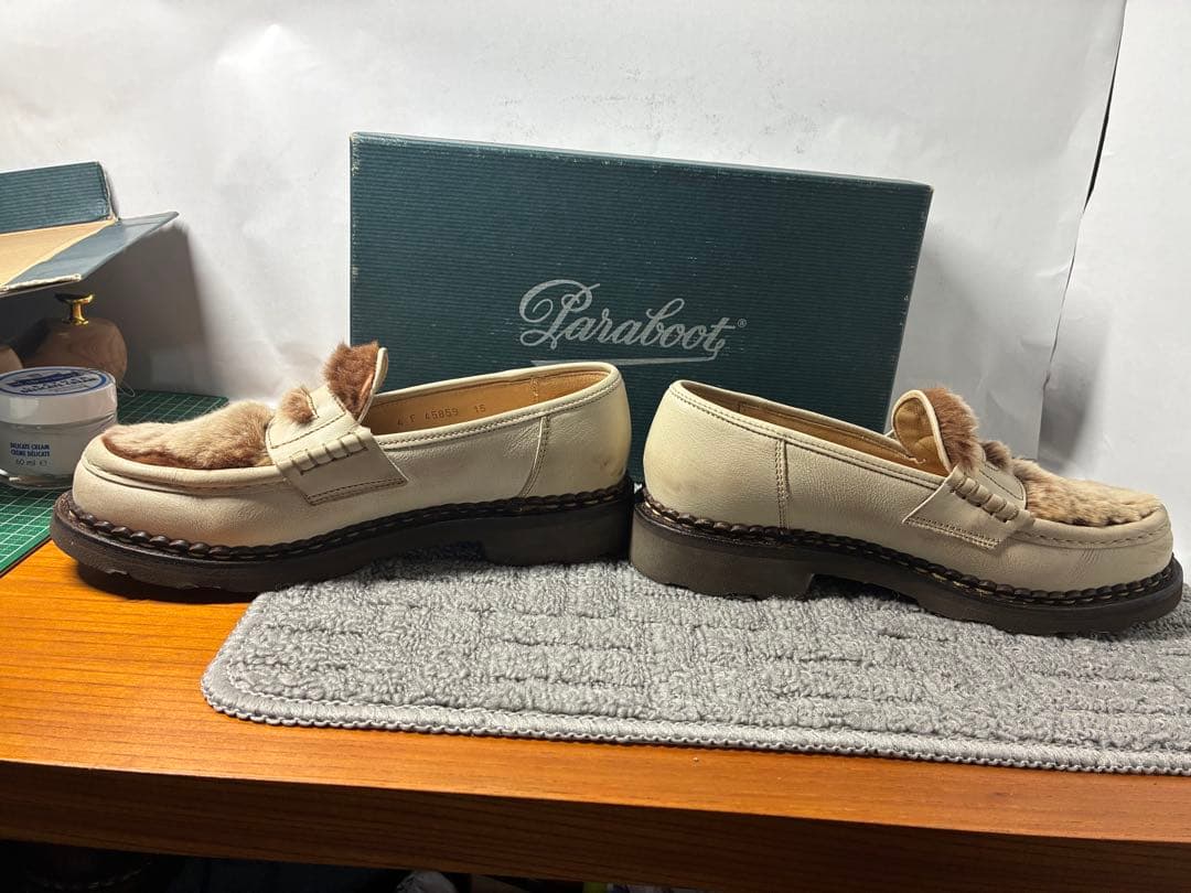 純正箱付 Paraboot ORSAY/GRIFF II 4 ホワイト/ベージュ