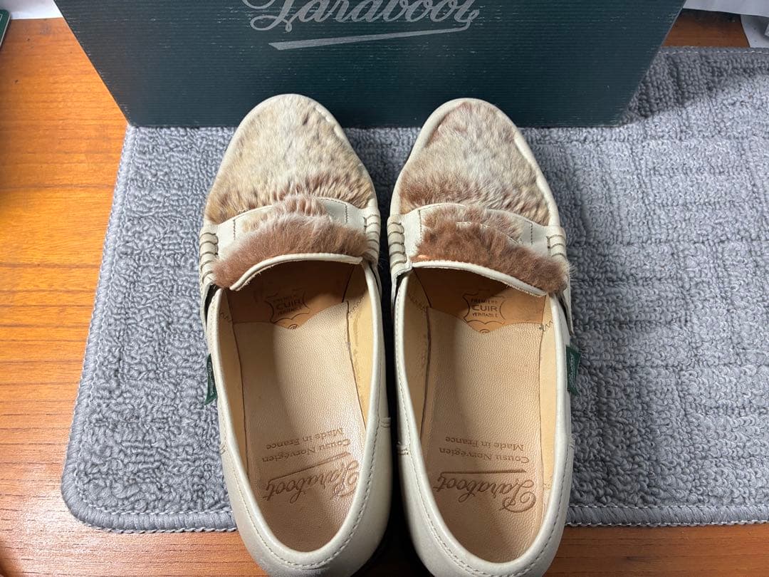 純正箱付 Paraboot ORSAY/GRIFF II 4 ホワイト/ベージュ