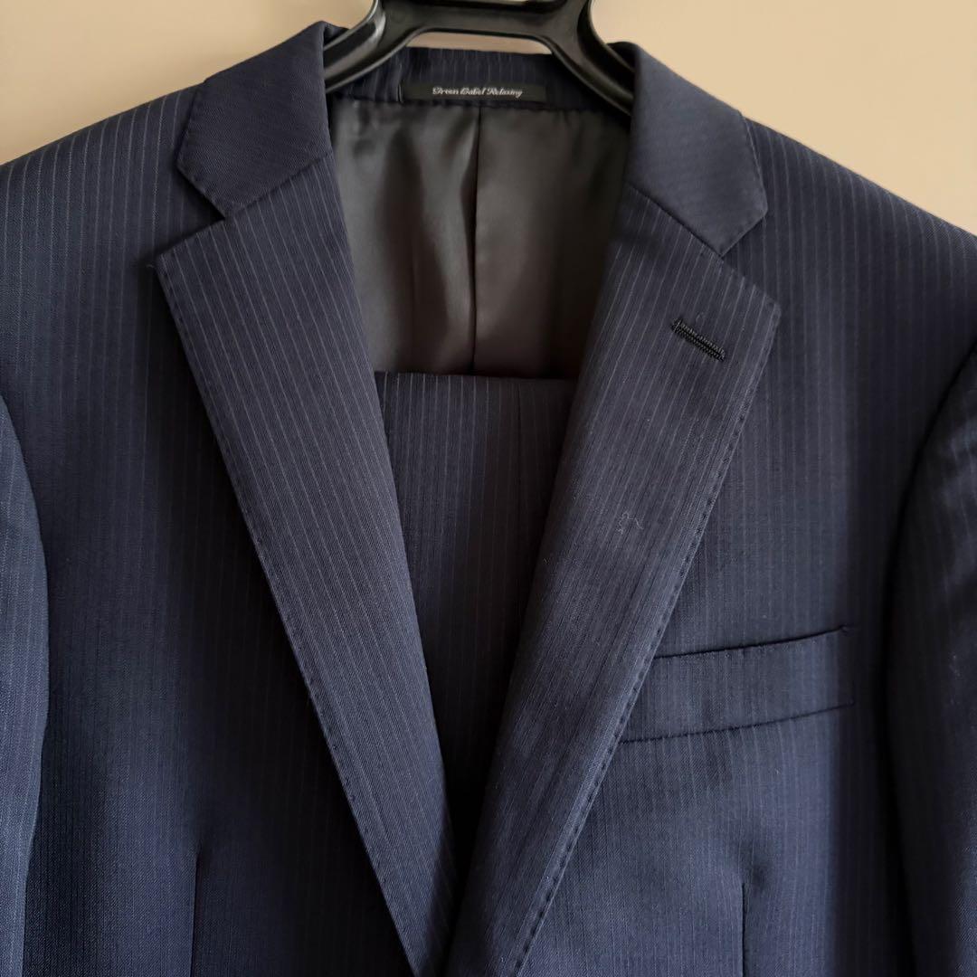 アローズ　ネイビー ストライプ ビジネス　スーツ ジャケット　パンツ　セット